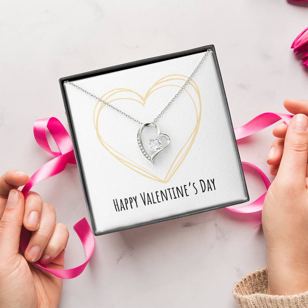 Happy Valentine's Day Necklace Forever Love Necklace