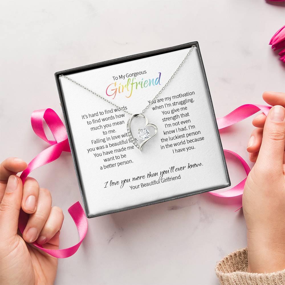 Lgbtq Heart Necklace For Girlfriend - Love You More Than You'll Ever Know Forever Love Necklace