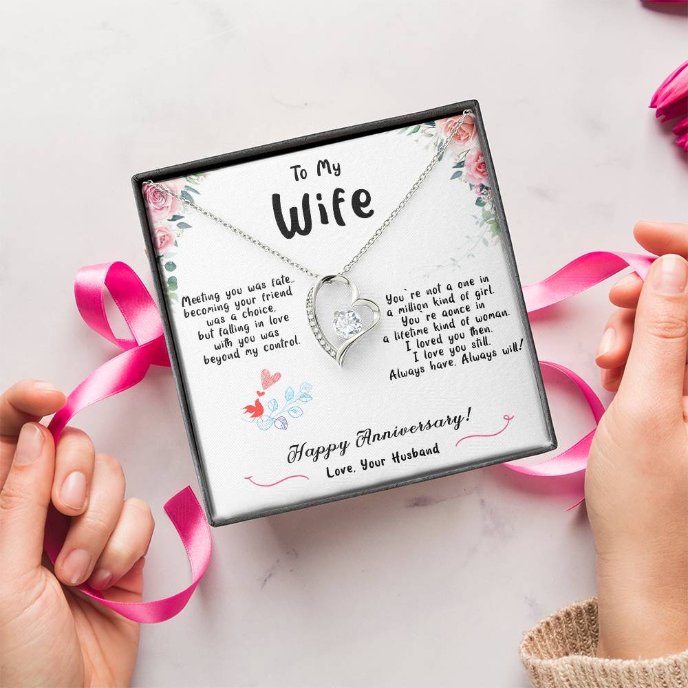 To My Wife Happy Anniversary 1 Forever Love Necklace