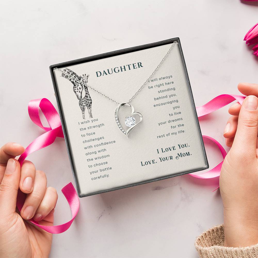 Daughter A Love Message From Mom Necklace Mother & Daughter Mom Gifts From Daughter Gift For Mom From Daughter Mother Forever Love Necklace