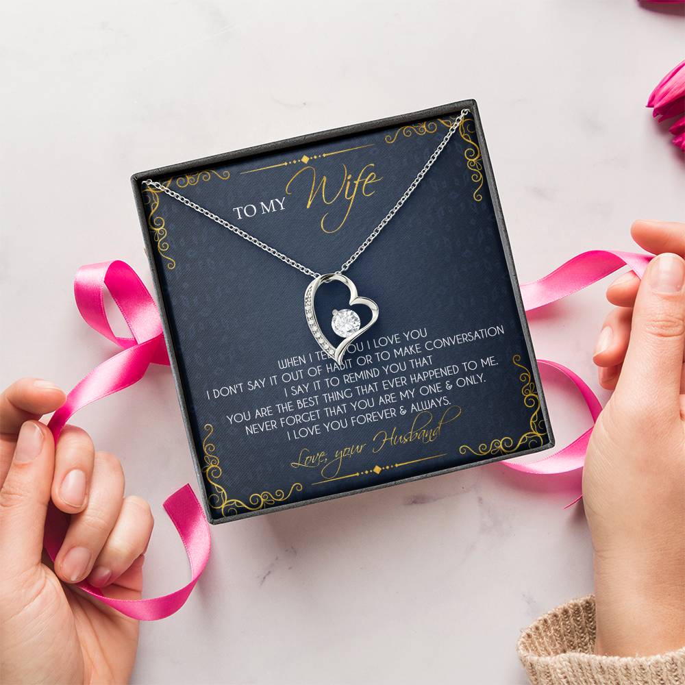 I Love You Forever & Always - Great Gift For Wife Forever Love Necklace