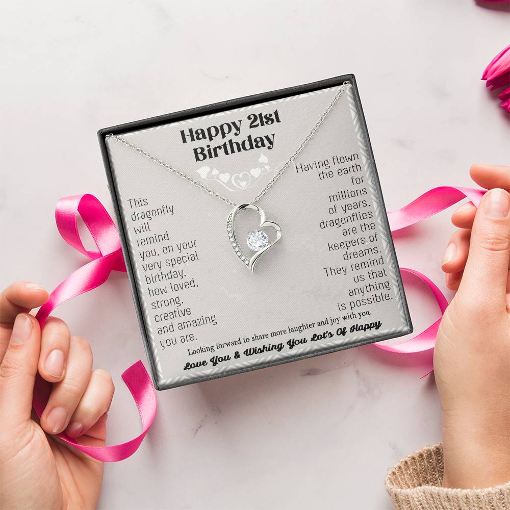 21st Birthday Dragonfly Necklace Gift Happy 21st Birthday Gifts For Her Best Friend Daughter Sister Niece Auntie Necklace Happy 21 Birthday Birthday Forever Love Necklace
