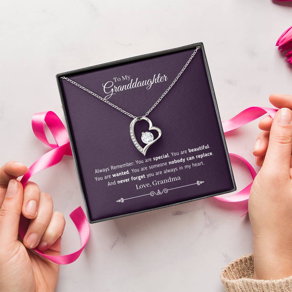 To My Granddaughter - You Are Always In My Heart Necklace Forever Love Necklace
