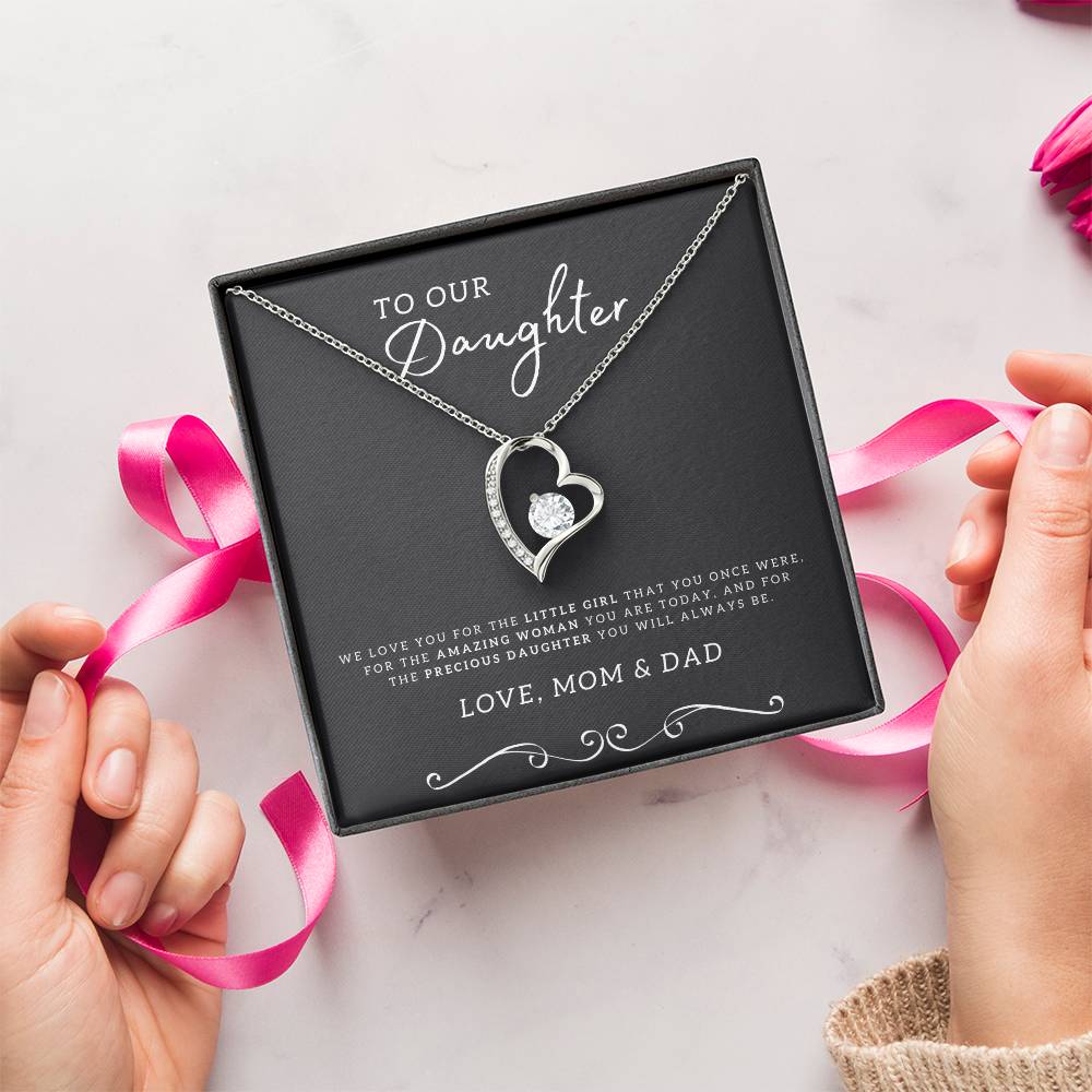 Dear Daughter Necklace - Daughter Mother's Day Gift - To My Daughter Necklace From Mom Dad Forever Love Necklace