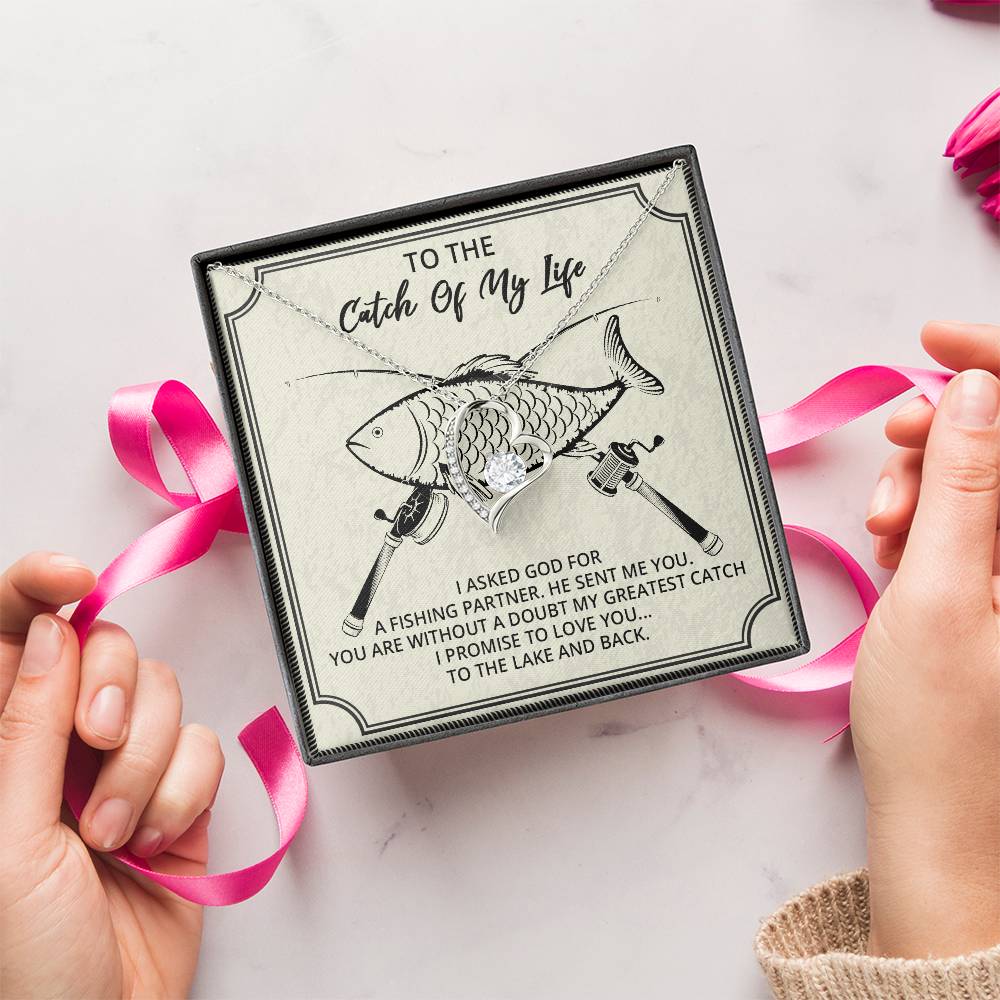 To The Most Awesome Catch Of My Life Gift For Wife Gift For Girlfriend Anniversary Gift Valentines Gift Custom Gift Customize Forever Love Necklace