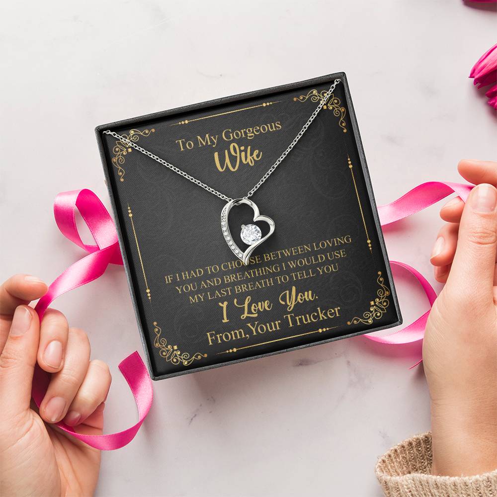 To Wife - From Trucker - I Love You Forever Necklace Forever Love Necklace