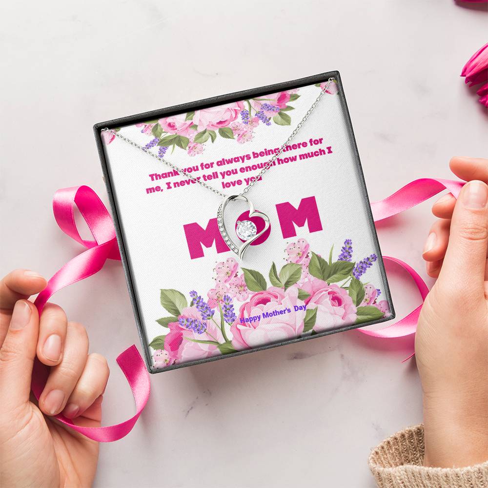 Thank You Mom For Always Being There Forever Love Necklace