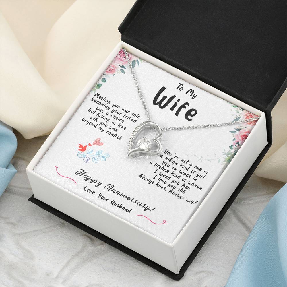 To My Wife Happy Anniversary 1 Forever Love Necklace