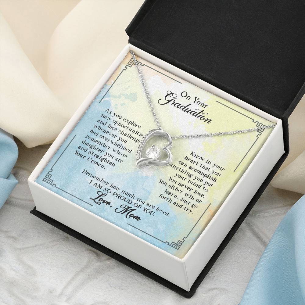 Graduation Gift For Daughter On Your Graduation Straighten Your Crown Gift For Daughter Straighten Your Crown Gift To My Daughter Forever Love Necklace