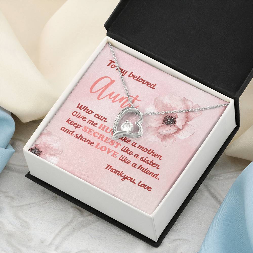 Gift For Auntie Thank You & Love You Forever Love Necklace