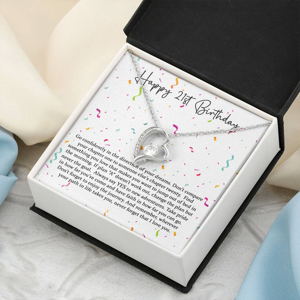 Happy 21st Birthday Forever Love Confetti 1 Forever Love Necklace