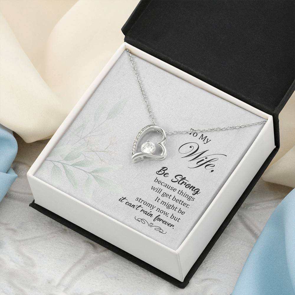 To My Wife Be Strong Forever Love Necklace