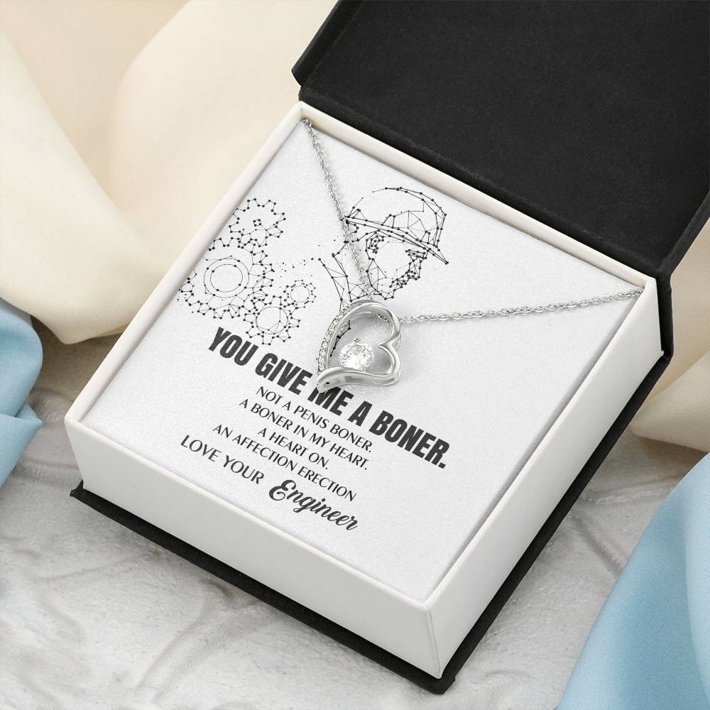 You Give Me A Heart Boner An Affection Erection Funny & Sarcastic Love For Her Forever Love Necklace