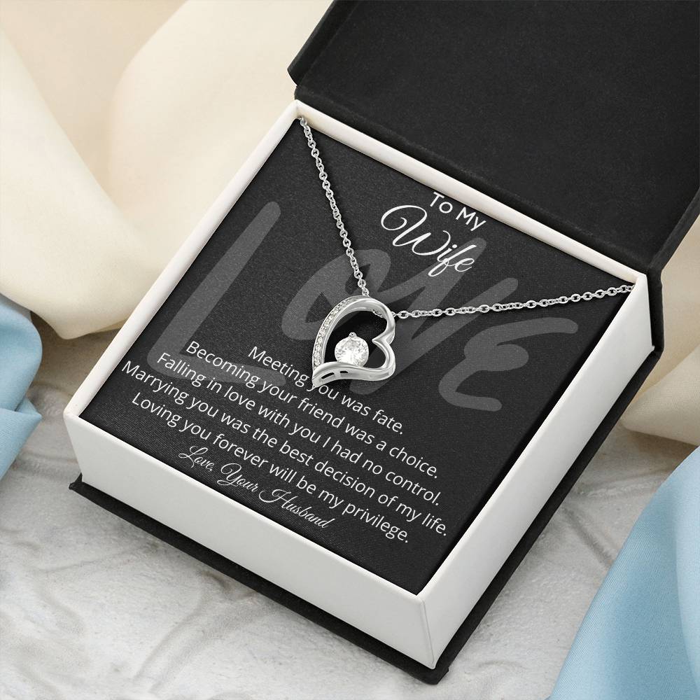 To My Wife Forever Love Pendant Necklace Forever Love Necklace