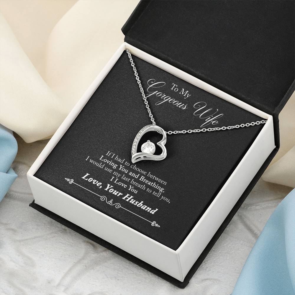 To My Wife Gift 18K Gold Necklace For Birthday Marriage Anniversary Thoughtful Passionate Sentimental Message Affectionate & Heartfelt Gift Idea Forever Love Necklace