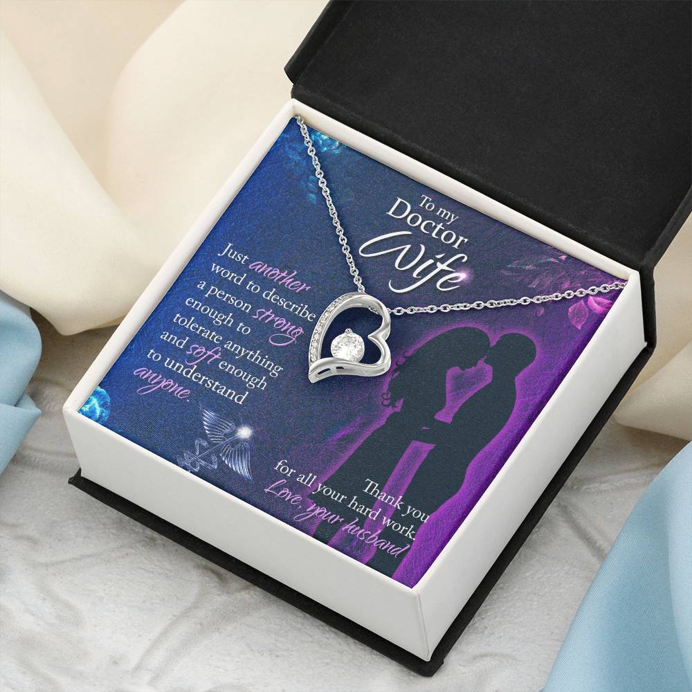 To My Doctor Wife Thank You For All Your Herd Work Love Your Husband Forever Love Necklace