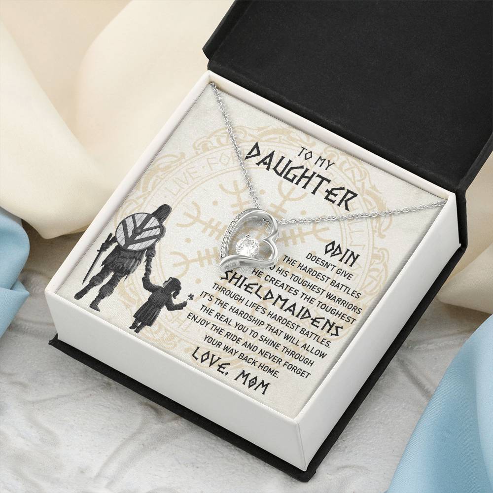 To My Daughter Necklace Daughter Viking Jewelry Norse Daughter Gift To My Daughter Gift From Mom Forever Love Necklace