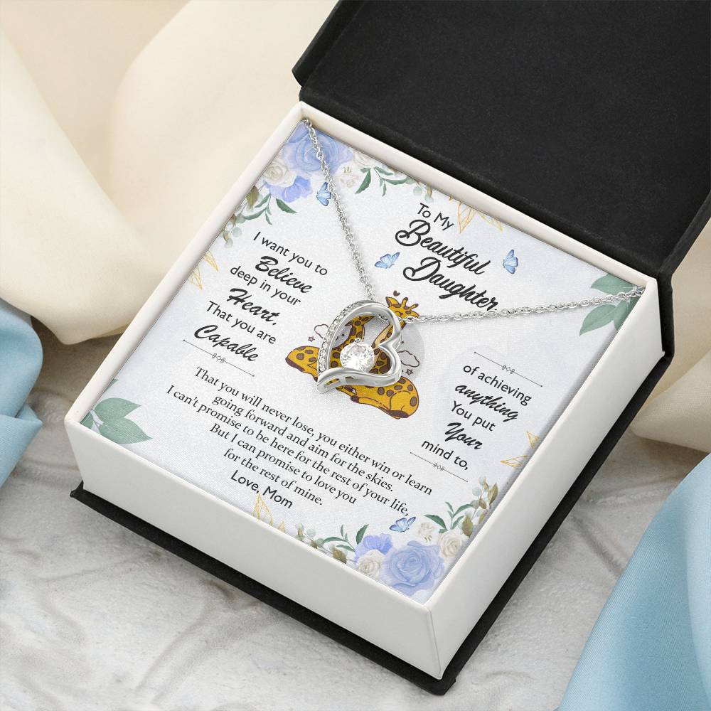 To My Daughter Giraffe Necklace Gift From Mom Birthday Gift For Daughter Sentimental Gift For Teenage Daughter Jewelry For Forever Love Necklace