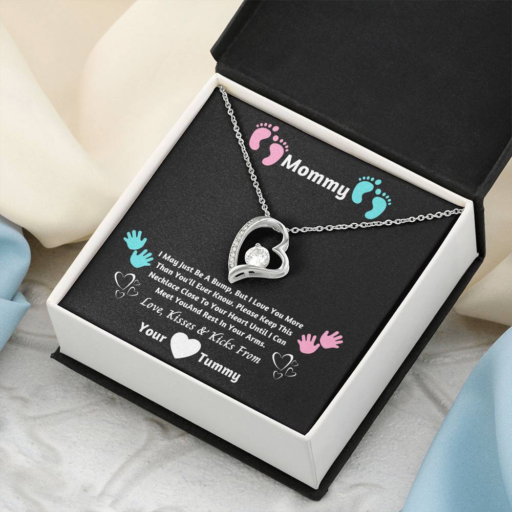 Mommy Heart Necklace- I Can't Wait To Meet You New Mommy Necklace New Mom Gift First Time Mom Forever Love Necklace