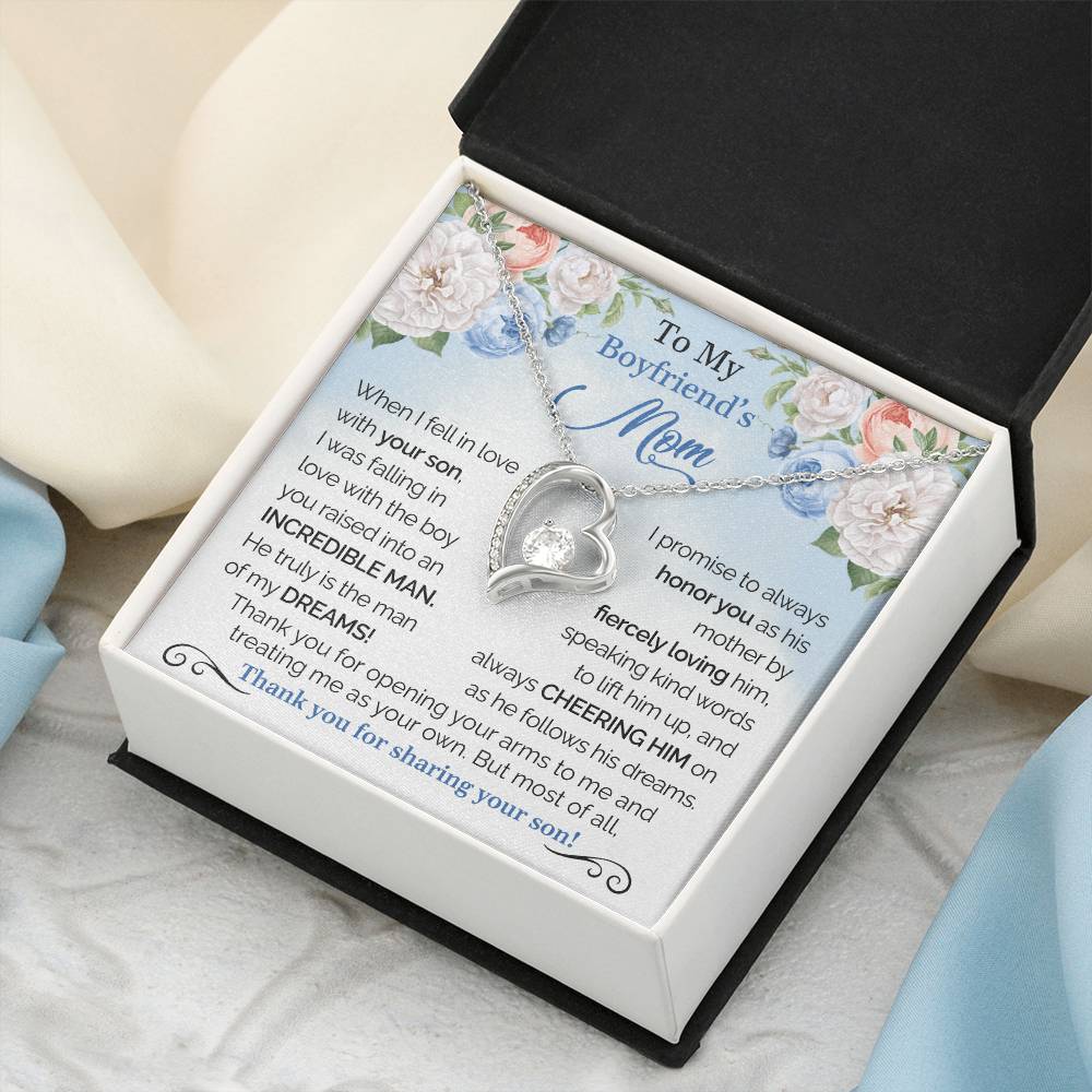 To My Boyfriend's Mom - Thank You For Sharing Your Son Forever Love Necklace