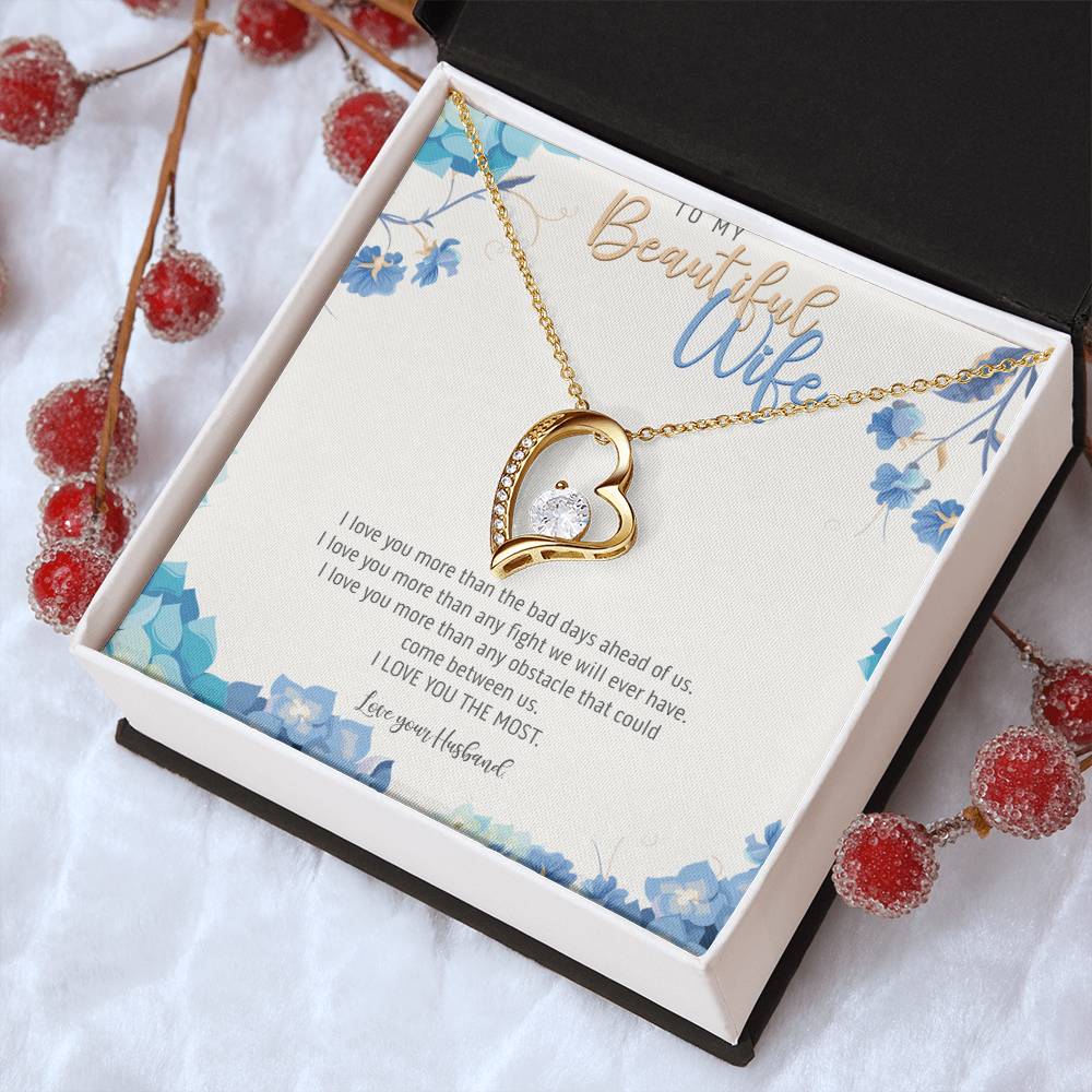To My Beautiful Wife Necklace  Anniversary Gift For Wife Birthday Gift For Wife Gift For Wife Necklace For Wife Gift For Wife Birthday Forever Love Necklace