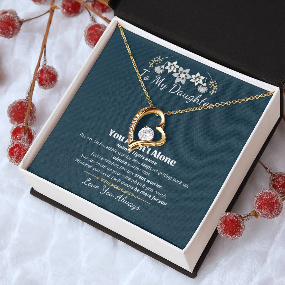 To My Daughter - Interlocking Hearts Necklace Father To Daughter Gift Birthday Gift To Daughter From Dad Daughter Necklace Forever Love Necklace