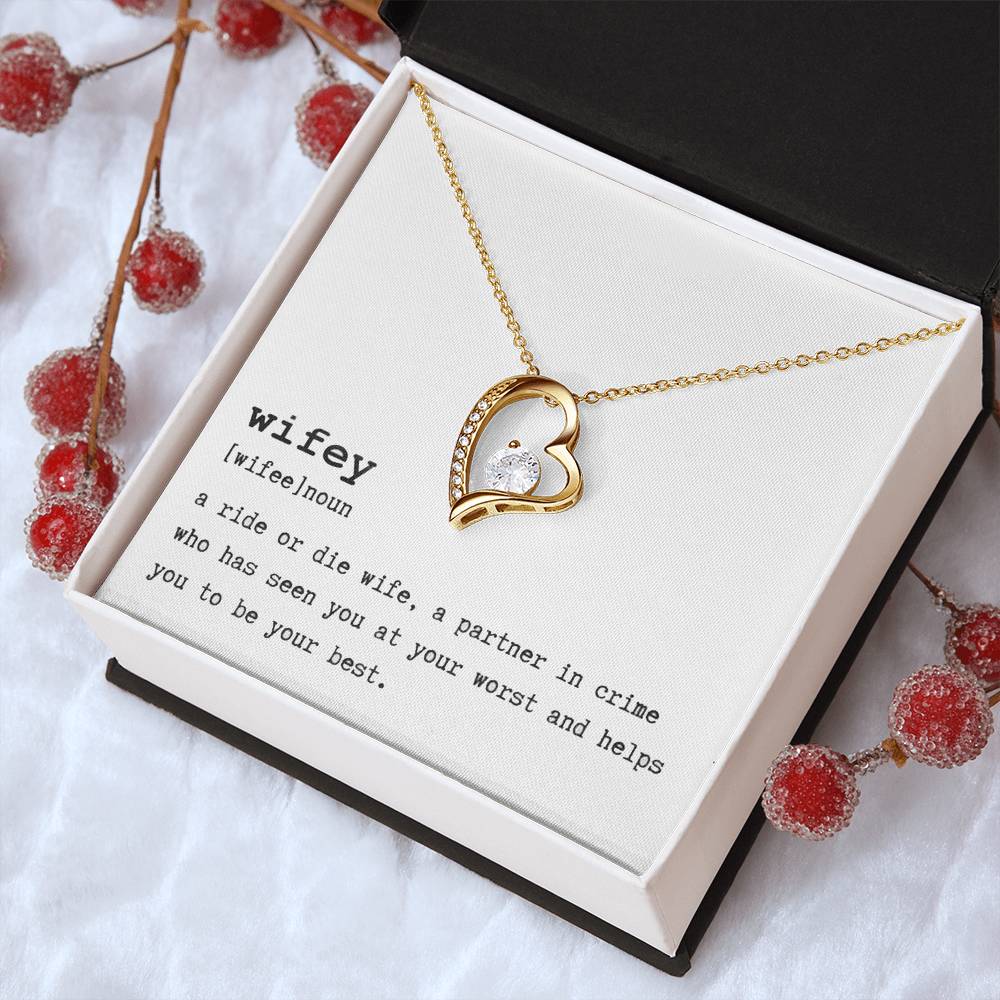 To My Wife - Ride Or Die & Partner In Crime Necklace Forever Love Necklace
