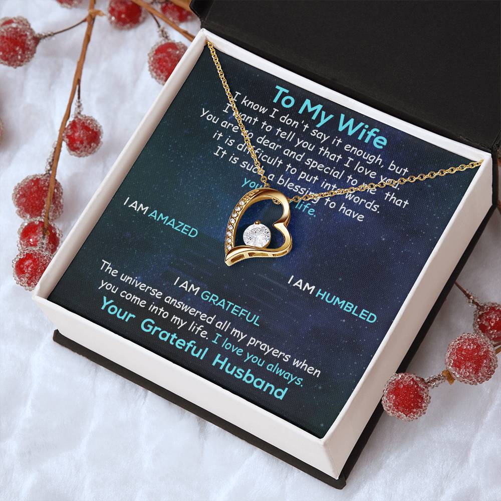 To My Wife Necklace Anniversary Gift For Wife Birthday Gift For Wife Gift Set Gift For Wife Birthday Forever Love Necklace