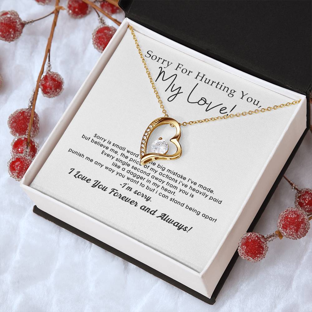 Sorry For Hurting You My Love I'm Sorry I Love You Forever And Always Forever Love Heart Pendant Necklace Forever Love Necklace