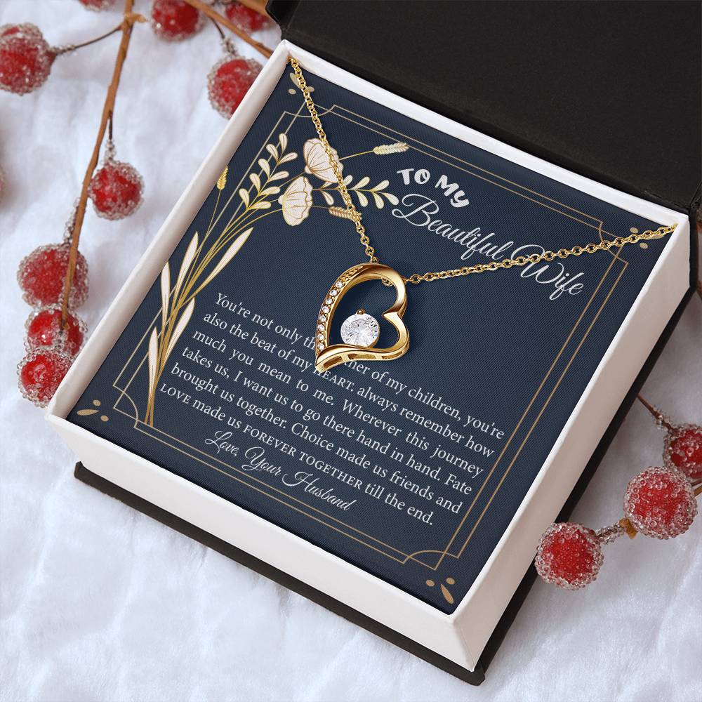 Heart To My Wife Necklace Anniversary Gift For Wife Birthday Gift For Wife Christmas Gift For Wife Jewelry For Wife Gift For Wife's Birthday Forever Love Necklace