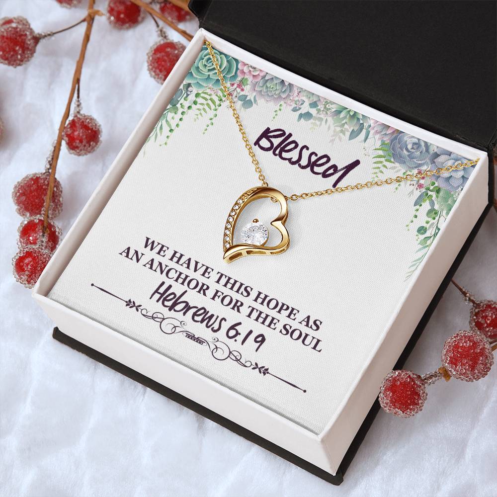 Hebrews 619 God's Promise Forever Love Necklace