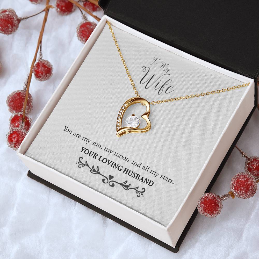 To My Wife My Sun Moon And Stars 925 Sterling Silver Pendant 1 Forever Love Necklace