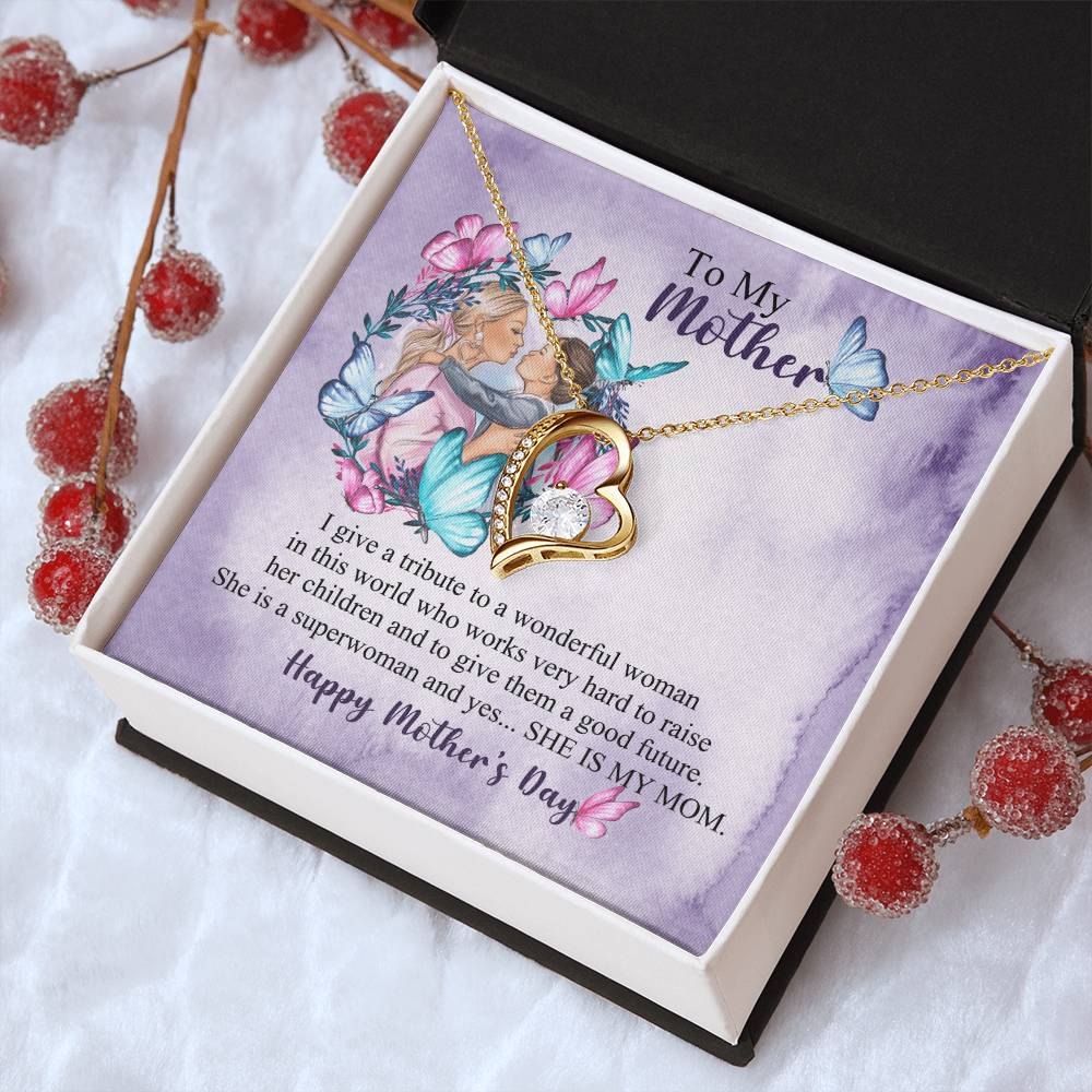 To My Mother Forever Love Necklace Mother Necklace Gift For Mother Xmas Christmas Customize Gift To My Mom Forever Love Necklace