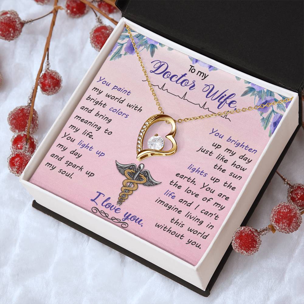 To My Doctor Wife You Paint My World With Bright Colors Forever Love Necklace