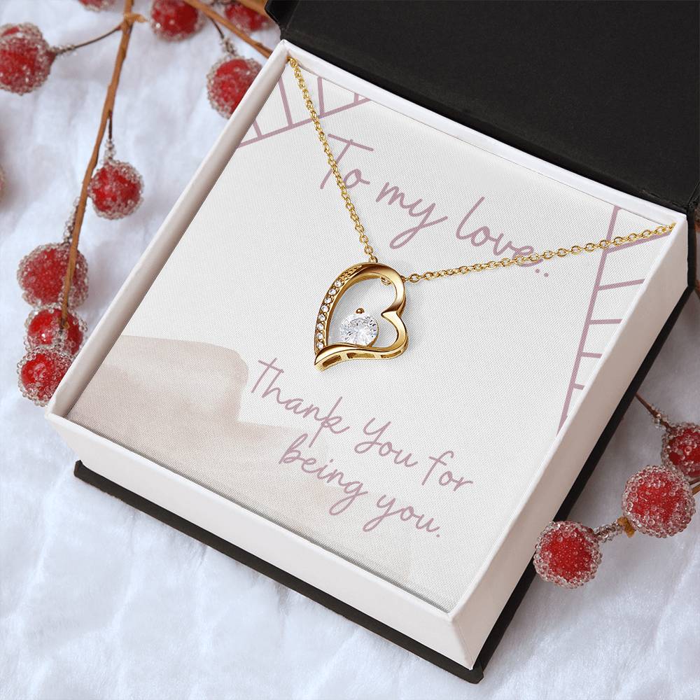 To My Love.. Forever Love Necklace 14K White Gold Or 18K Yellow Gold Forever Love Necklace
