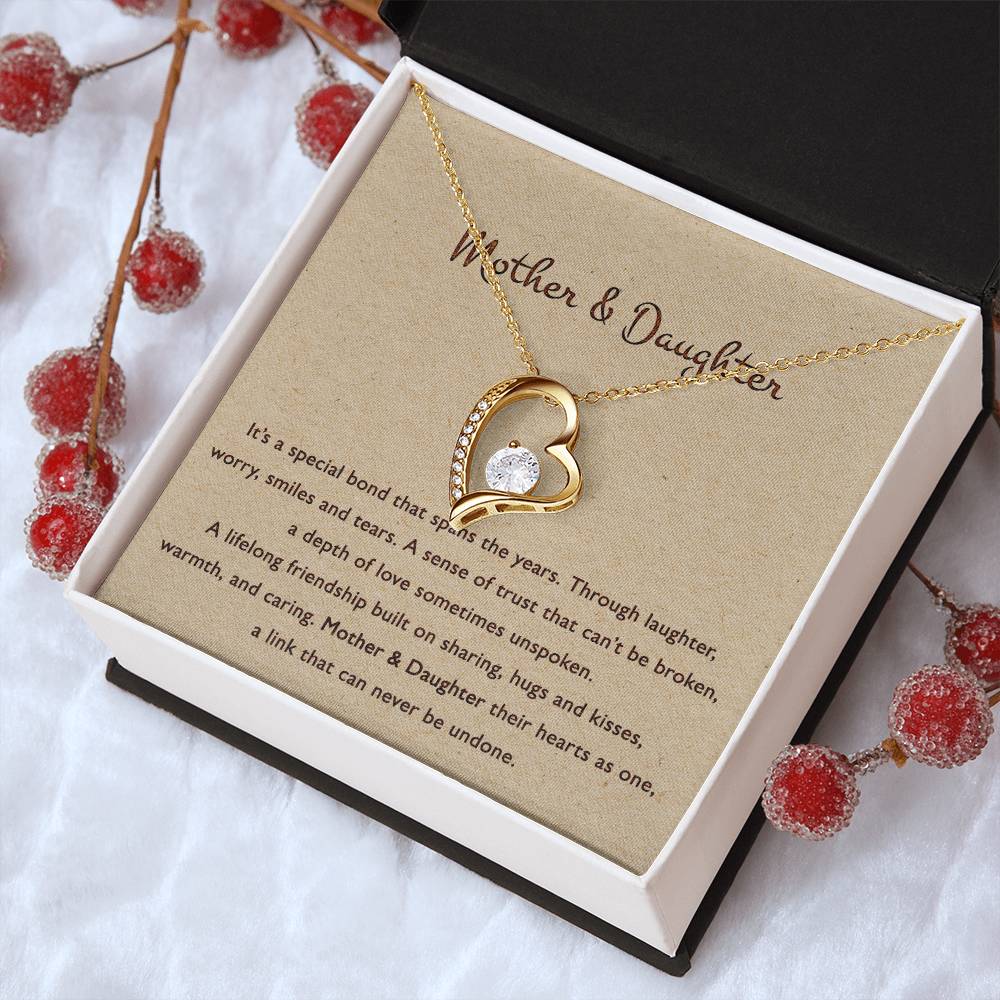 To My Daughter I Love You Forever Love Necklace Mother's Day - Mother To Daughter Birthday Gift - Gifts To Daughter From Mom Forever Love Necklace