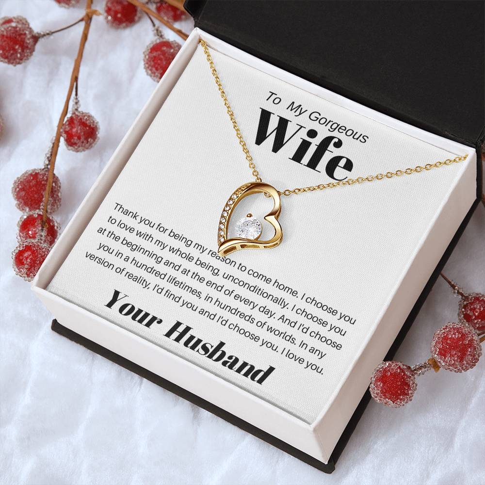 To My Wife - Valentine's Gift Forever Love Necklace