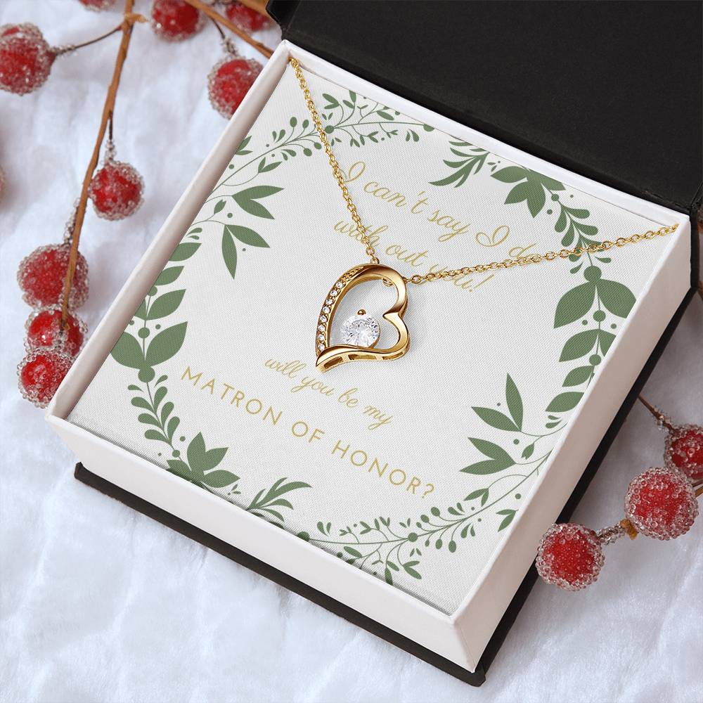 Matron Of Honor Wedding Matron Of Honor Gift From Bride To Matron Of Honor Forever Love Necklace