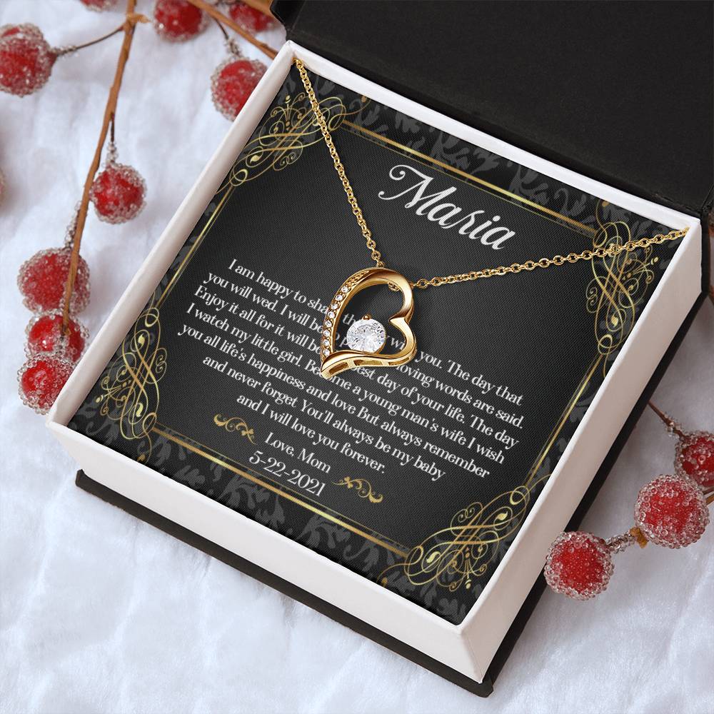 To My Daughter On Her Wedding Day Necklace Daughter Wedding Gift Wedding Gift For Daughter Daughter Forever Love Necklace Wediing Gifts Forever Love Necklace