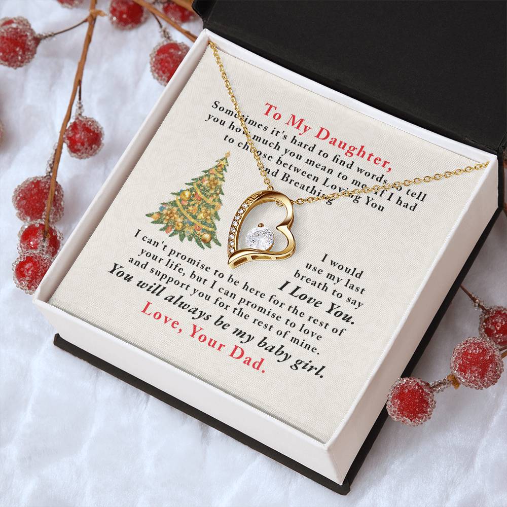 To My Daughter Love You Forever Forever Love Necklace