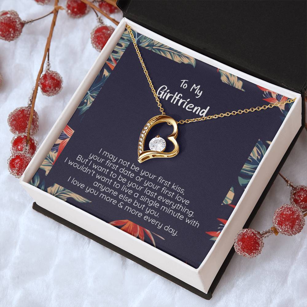 Girlfriend Your Last Everything White Or Yellow Gold Finish Cz Heart Pendant Necklace Forever Love Necklace