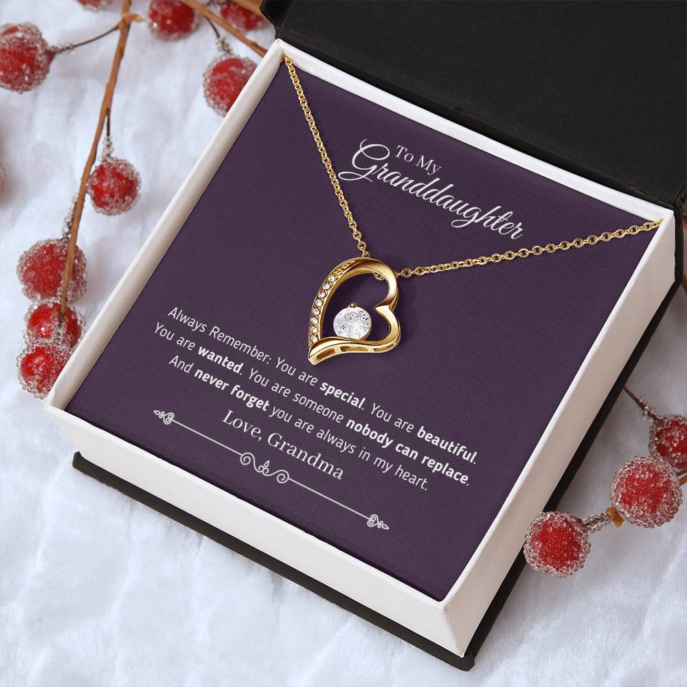 To My Granddaughter - You Are Always In My Heart Necklace Forever Love Necklace