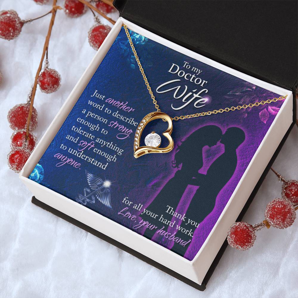 To My Doctor Wife Thank You For All Your Herd Work Love Your Husband Forever Love Necklace