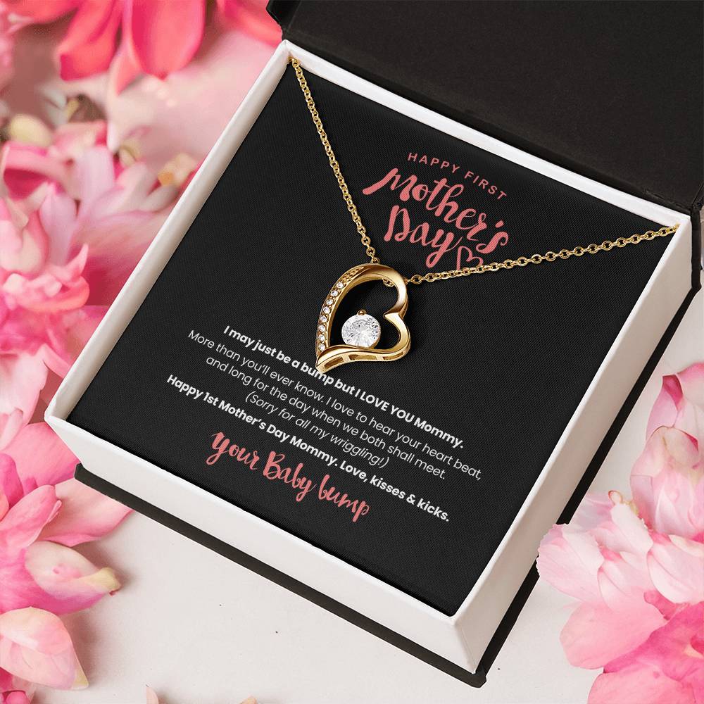 Happy First Mother's Day – Love Your Baby Bump! Forever Love Necklace