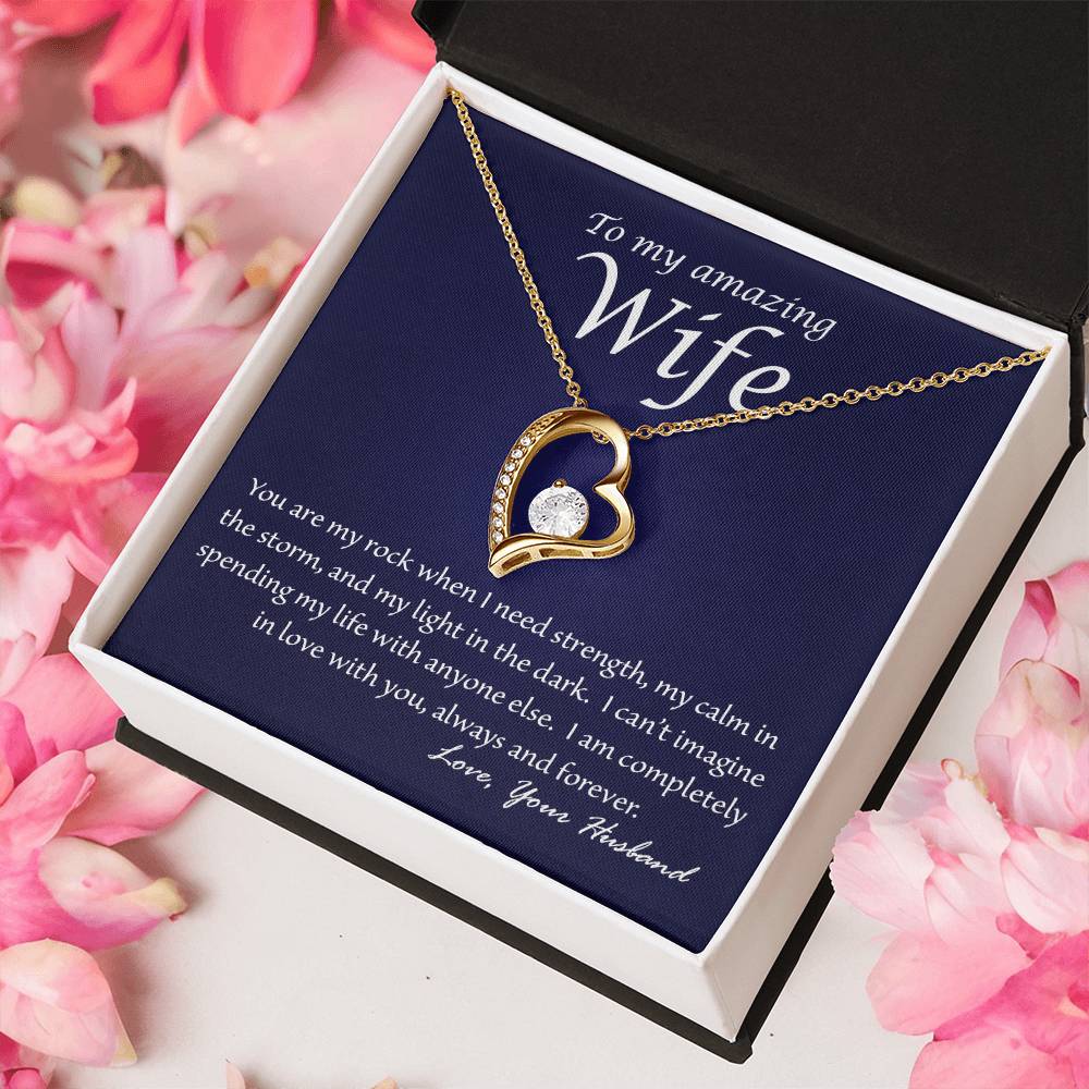 Almost Gone! Wife You Are My Rock Heart Necklace Forever Love Necklace