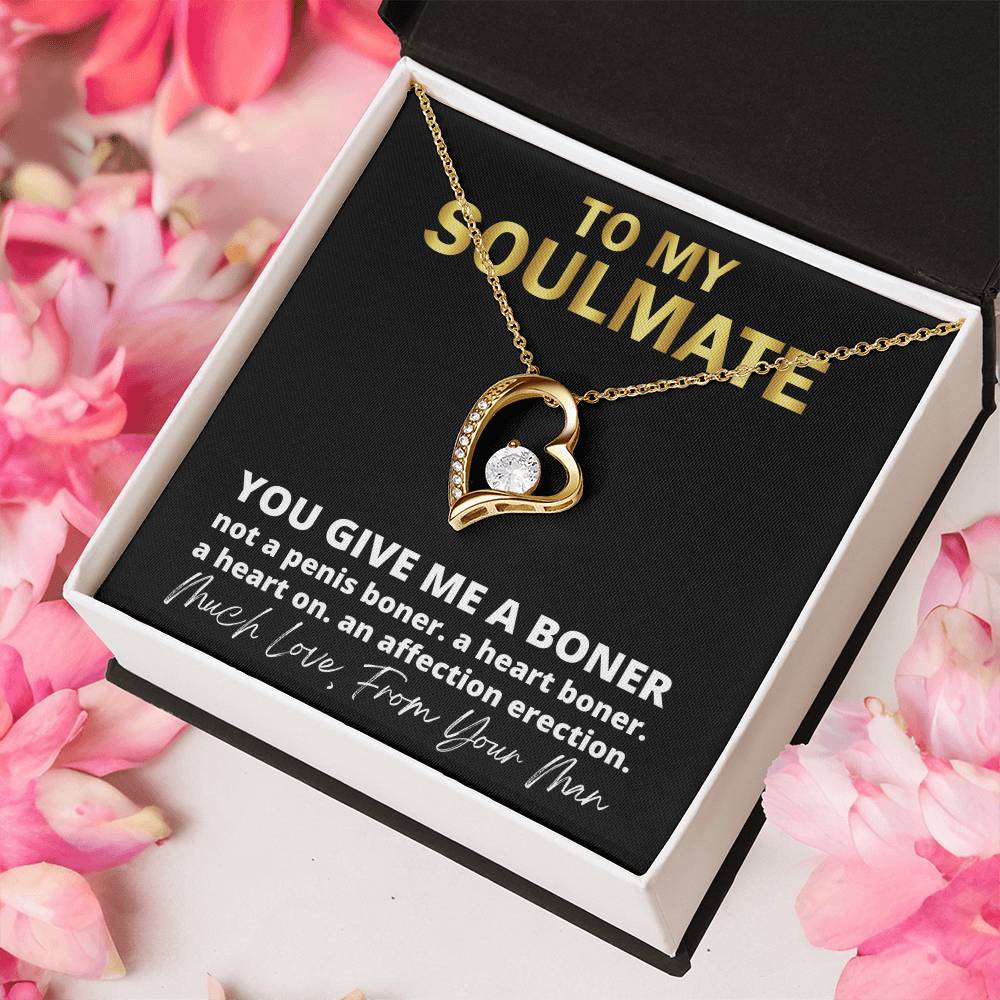 This Dazzling Forever Love Necklace ♥  You Give Me A Heart Boner An Affection Erection Pendant Necklace Funny & Sarcastic Love For Her Mature Gift Forever Love Necklace