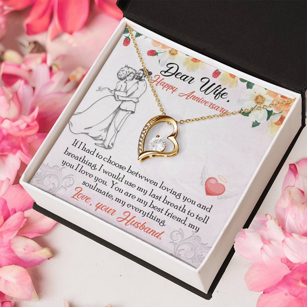 To My Dear Wife Gift Necklace Wife Necklace From Husband Anniversary Necklace For Wife Wife Birthday Gift To My Wife Necklace Forever Love Necklace