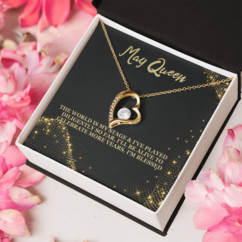 Born May Birthday Gift 3 Forever Love Necklace