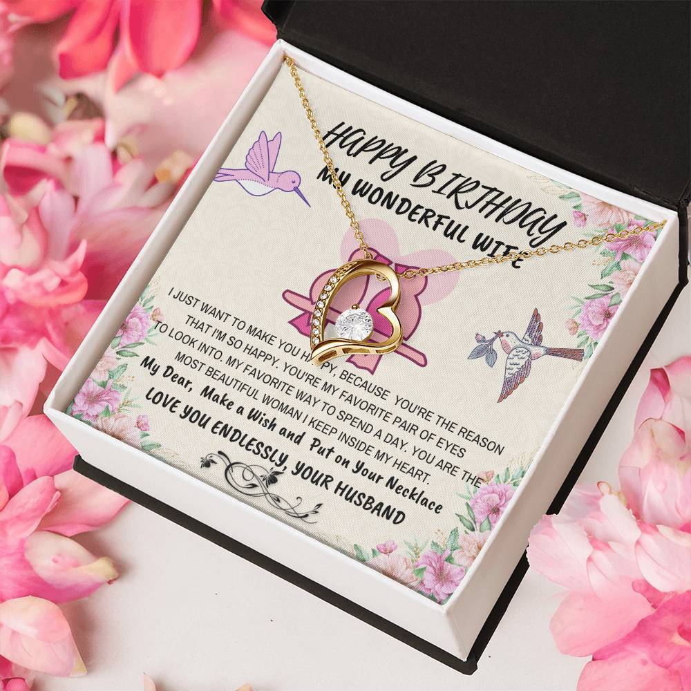 The Beauty Of Your Neverending Love Birthday Gift To Wife From Husband With Sentimental Message Forever Love Necklace