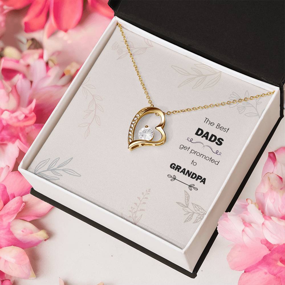 The Best Dads Get Promoted To Grandpa Forever Love Necklace